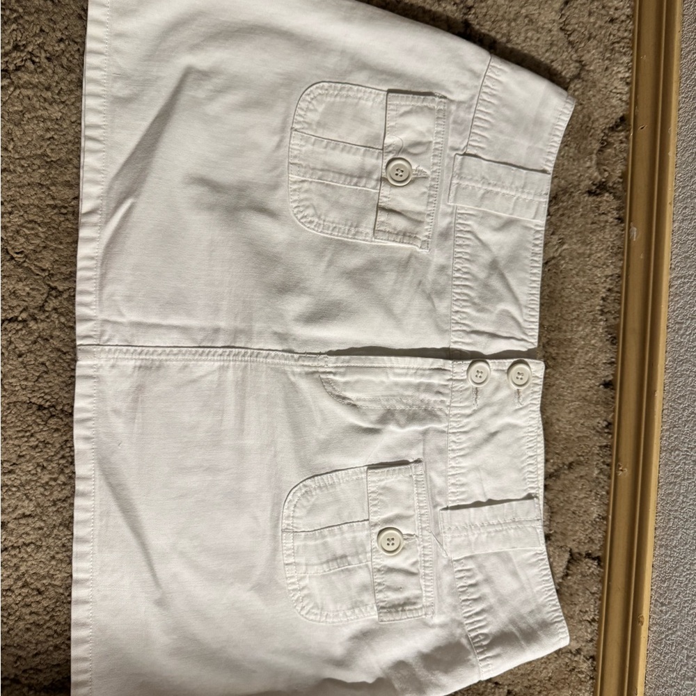 White Button-Front Skirt